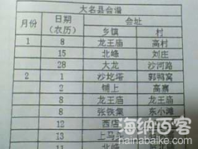 邯郸市大名县庙会总绘 邯郸市大名县庙会总绘