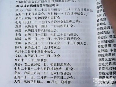 福建庙会汇总 