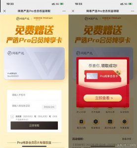 免费白嫖网易严选Pro纯享会员月卡 