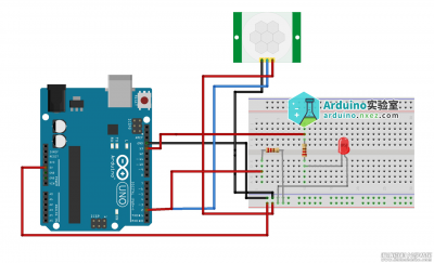 在 Arduino 上使用 HC-SR501 人体热释电（PIR）传感器 