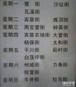 大理周边的赶街日期表 