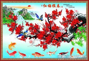 摆地摊双面覆膜年画，摆地摊过年卖年画 